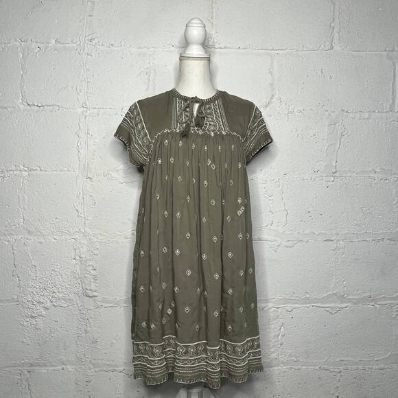 Sundance Woman's Green Embroidered Sequin Tassel Aura Dress w/ Pockets Sz Small - Picture 2 of 8